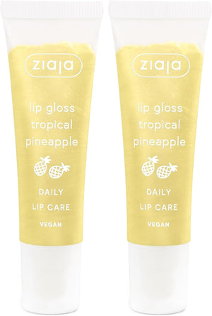 Dos unidades del brillo labial Ziaja Juicy Tropical Pineapple