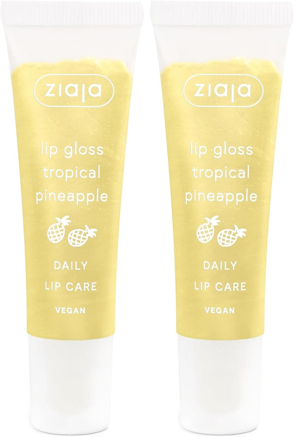 Dos unidades del brillo labial Ziaja Juicy Tropical Pineapple