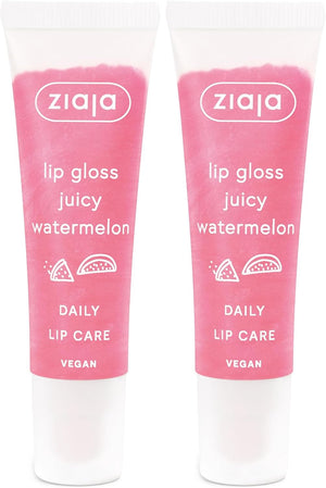Dos unidades del brillo labial Ziaja Juicy Watermelon