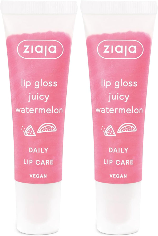 Dos unidades del brillo labial Ziaja Juicy Watermelon