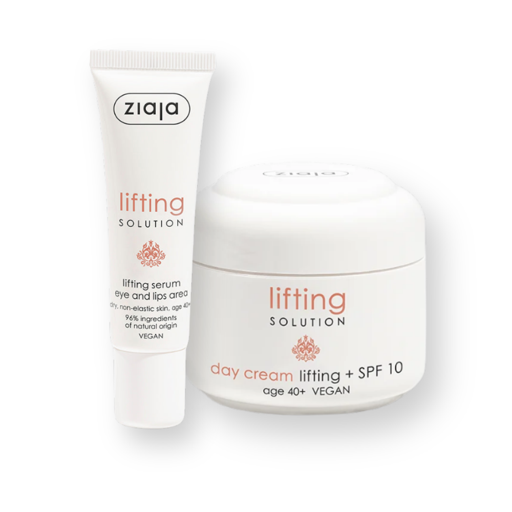 Pack Ziaja Lifting Solution 40+: crema de día SPF 10 de 50 ml y sérum de ojos y labios de 30 ml
