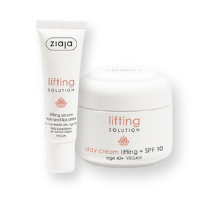 Pack Ziaja Lifting Solution 40+: crema de día SPF 10 de 50 ml y sérum de ojos y labios de 30 ml