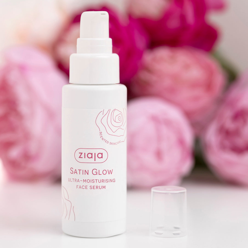 Sérum facial ultra hidratante Ziaja Satin Glow 50 ml, frasco con dosificador